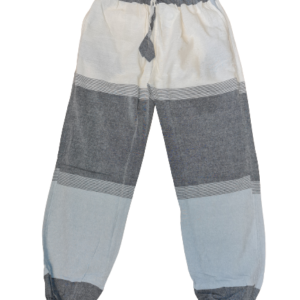 Pantalón Artesanal Bicolor en Tonos Azul y Gris Claro