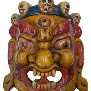 Máscara tradicional de Bhairab (Bhairava / Mahakala) - Amarillo