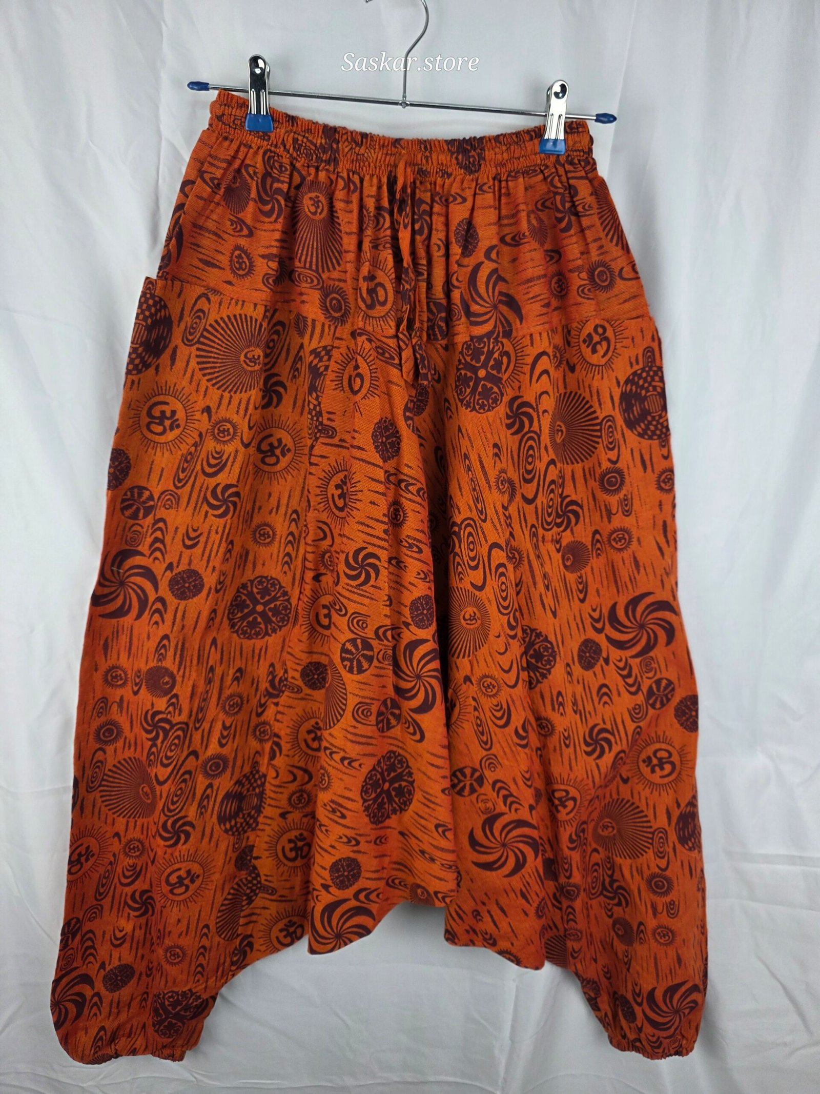 Pantalón Harem Hippie Unisex con Estampado Om
