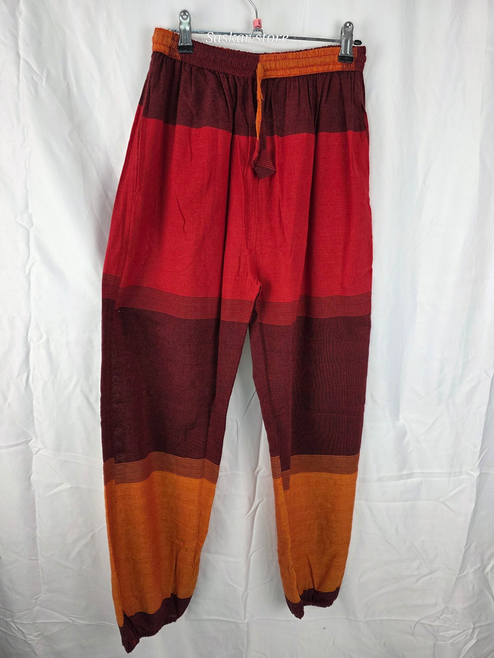Pantalón Harem Hippie - Rojo y Granate