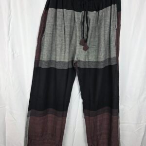 Pantalón Artesanal Étnico en Multicolor Negro