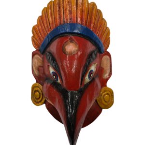 Máscara Artesanal de Madera – Avatar Garuda-Rojo