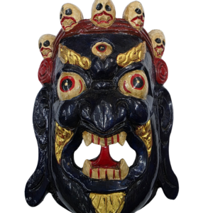 Máscara tradicional de Bhairab (Bhairava / Mahakala)-Azul Oscuro