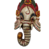 Máscara de madera artesanal del dios hindú Ganesha-Blanco