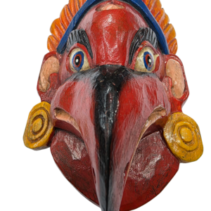Máscara Artesanal de Madera – Avatar Garuda-Rojo