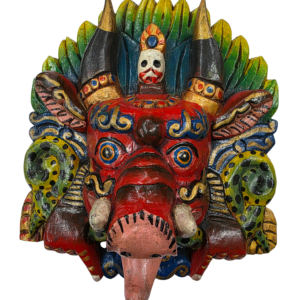 Máscara Cheppu de Madera Hecha a Mano – Rojo