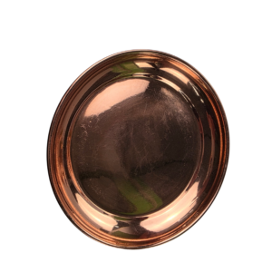 Auténtico cobre puro Puja Thali – Plato tradicional de ofrenda espiritual de 7 pulgadas y bandeja decorativa ritual