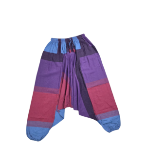 Pantalones Harem Boho Patchwork de Algodón – Unisex- Púrpura