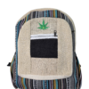 Mochila de Cáñamo del Himalaya Hecha a Mano - Mochila Eco-Friendly con Bordado de Hoja y Tela Gheri
