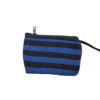 Monedero de Tela a Rayas Azul y Negro - Cartera de Mano Compacta con Cremallera - Accesorio Casual y Moderno