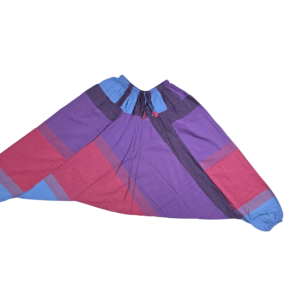 Pantalones Harem Boho Patchwork de Algodón – Unisex- Púrpura