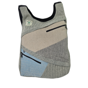 Mochila Ergonómica de Tela Mugling - Bolso Antirrobo de Patchwork Artesanal - Estilo Boho Urban con Múltiples Cremalleras